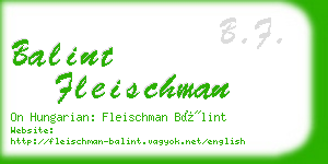 balint fleischman business card